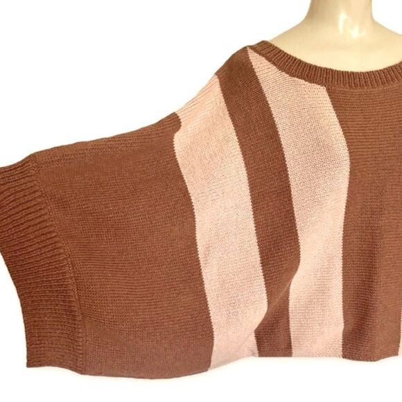 Trina Turk Horizon Bold Stripe Boatneck Dolman Sleeve Ribbed Trim Sweater - Picture 9 of 16